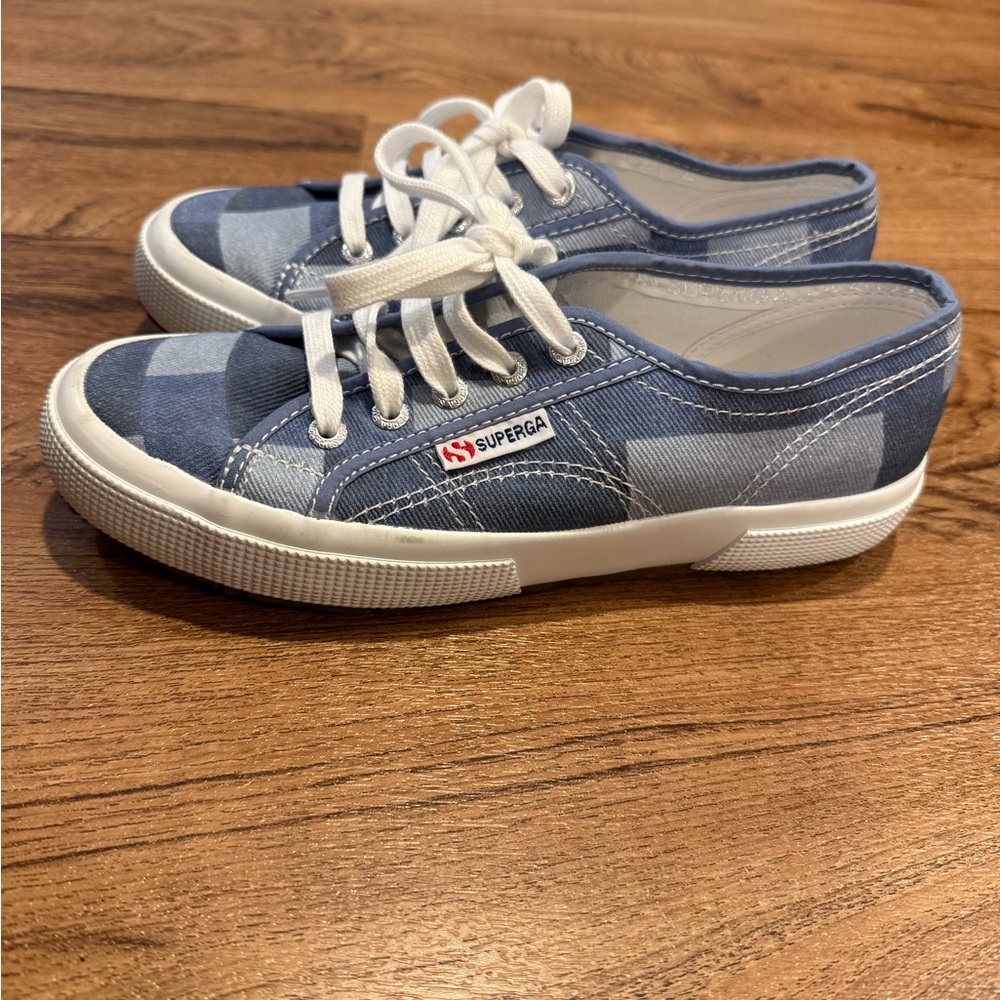 Superga Denim Patchwork  Sneakers, Women's Sz. 7